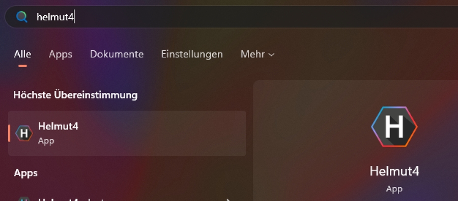 Helmut4 client application on Win